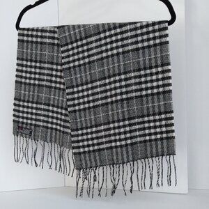 Cashmink  B&W Glen Plaid Scarf Hypo-Allergenic Water Repellent As New Giftable!